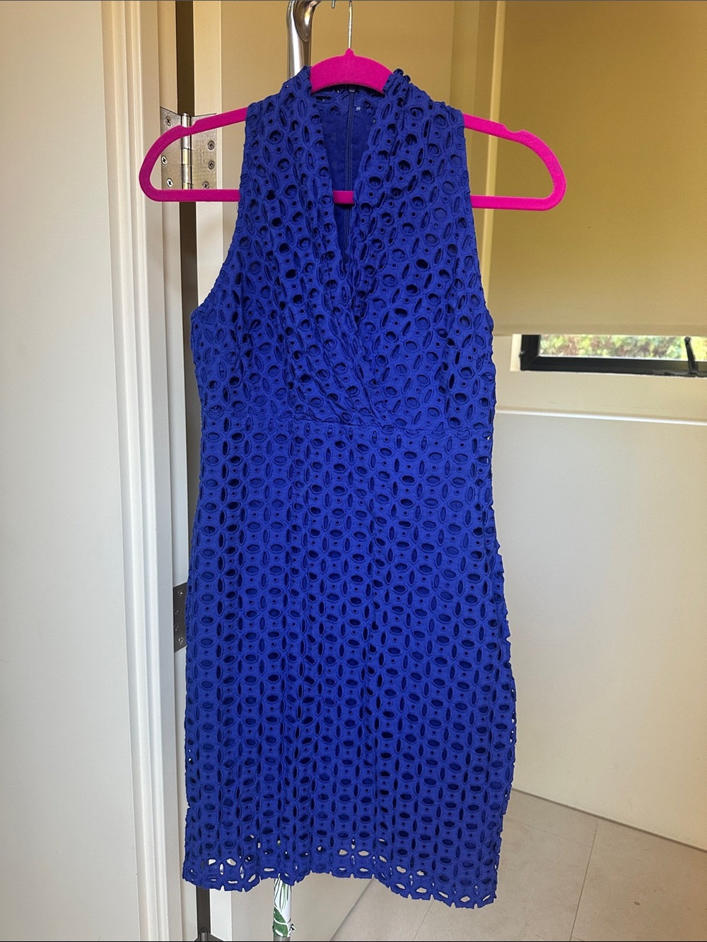 Marc New York Sleeveless Royal Blue Eyelet Midi Dress